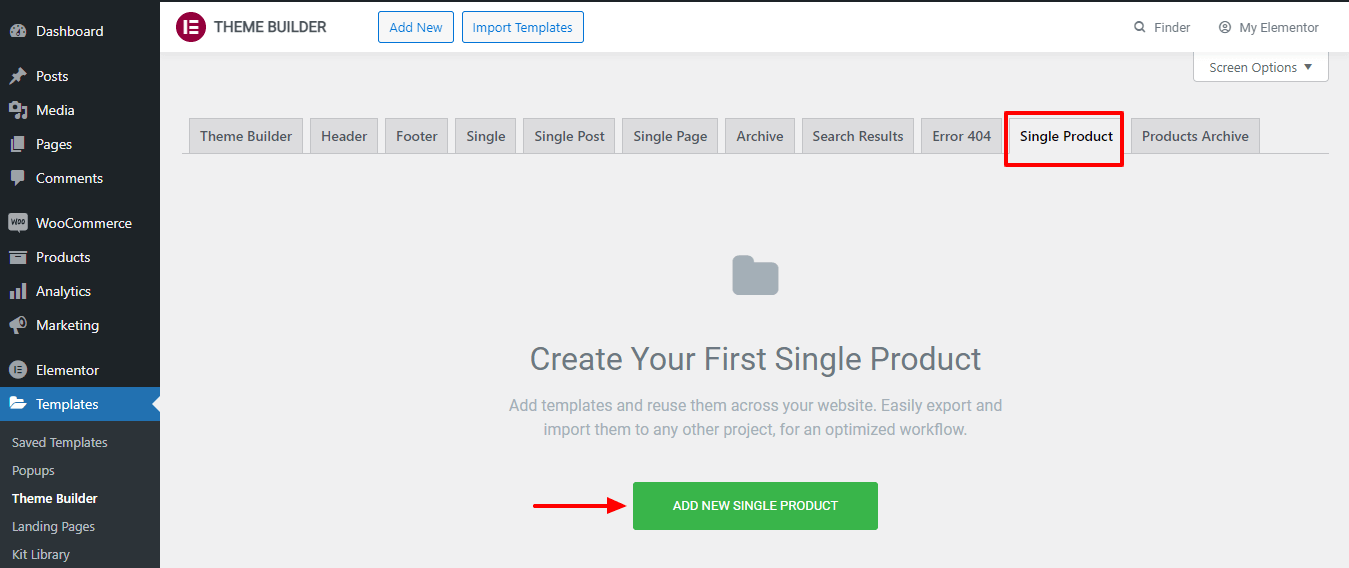 Click Single Product Tab