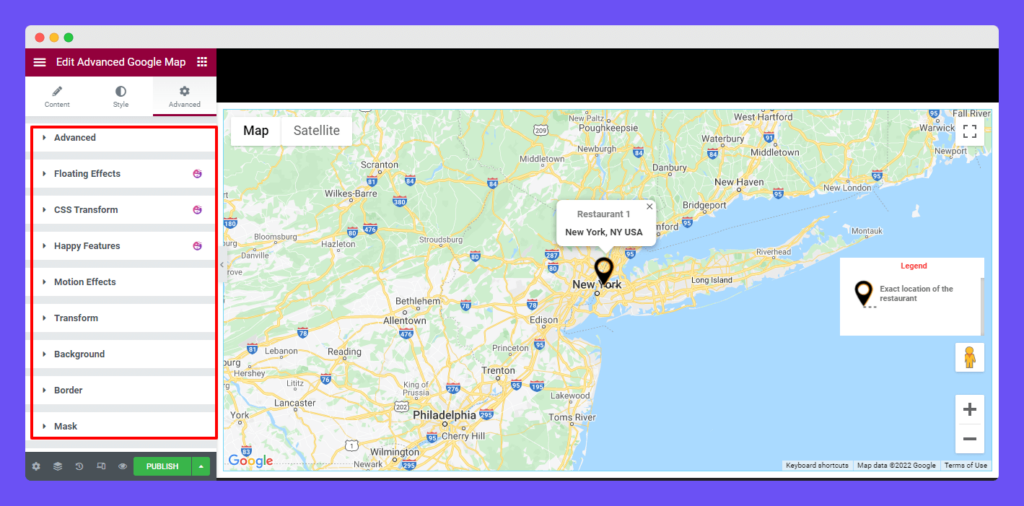 Advanced Google Map - HappyAddons