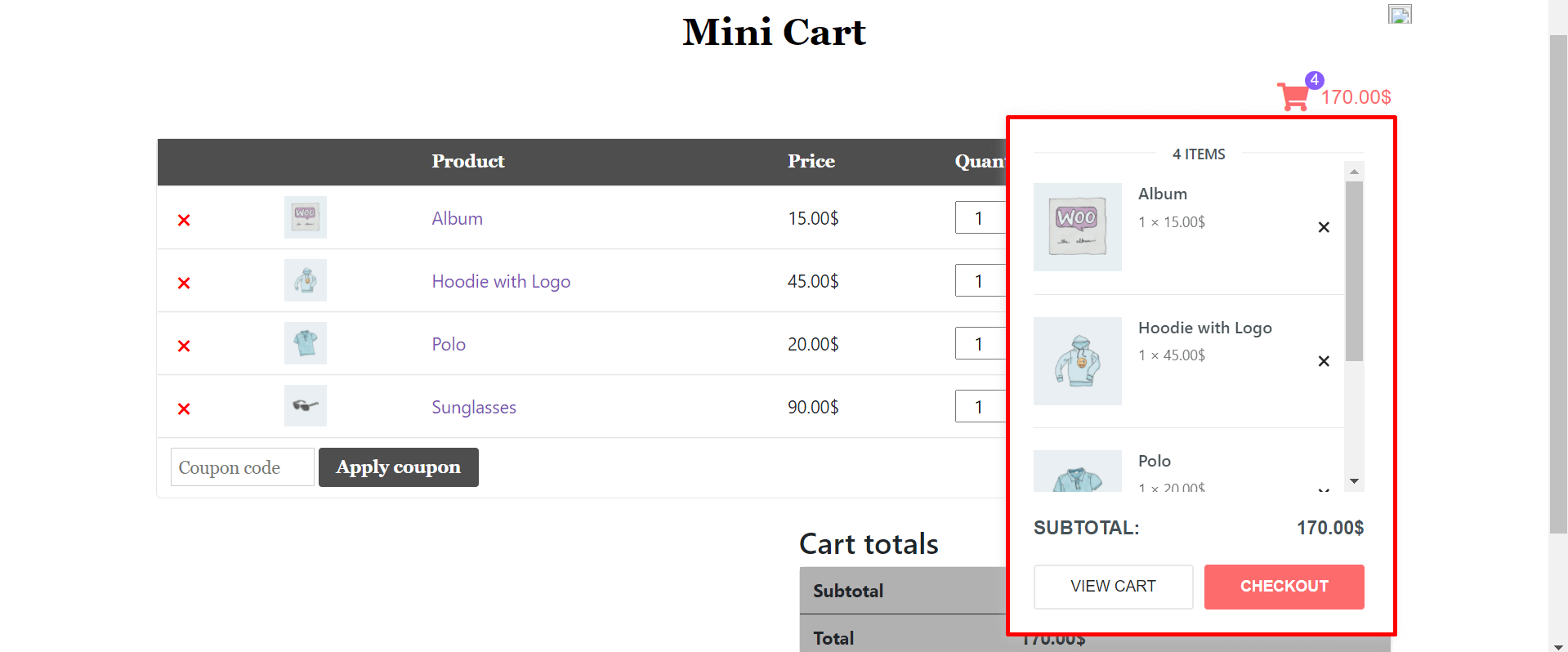 Preview of Mini Cart
