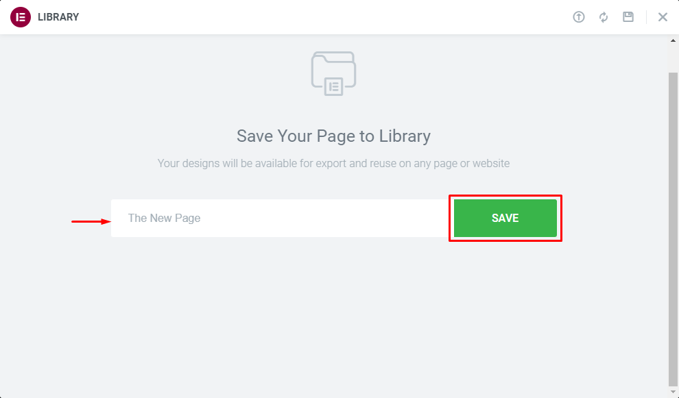 Save Your Page to Library