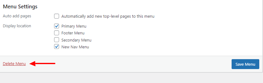 How to delete a menu