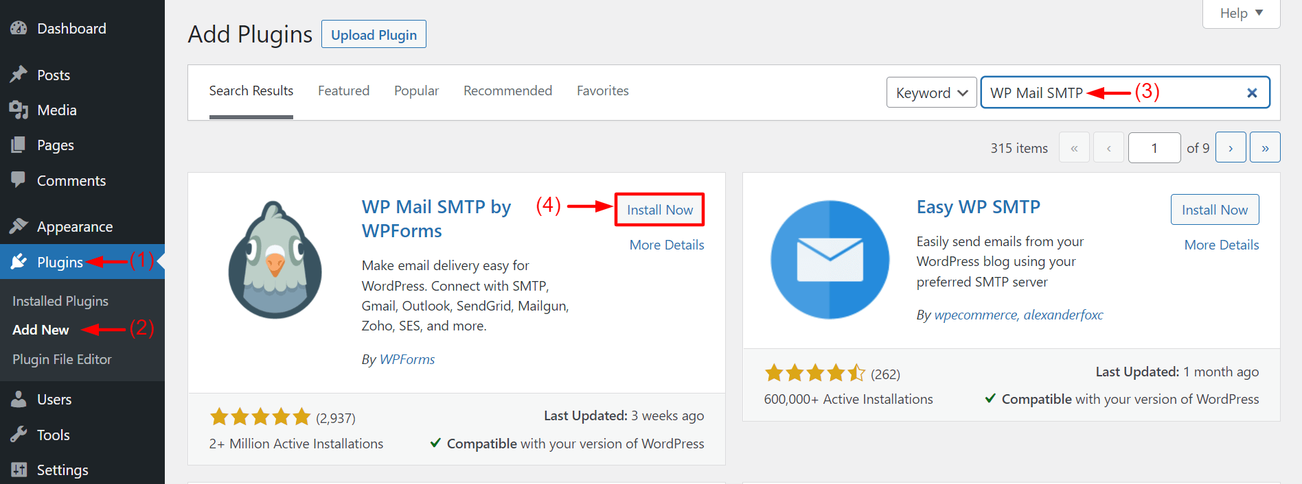 Install and Activate WP Mail SMTP Plugin