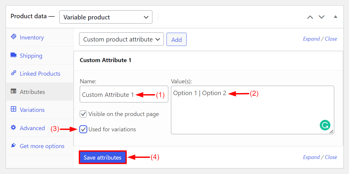 WooCommerce Custom Product Attribute
