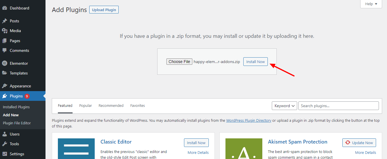 Choose and Install Plugin