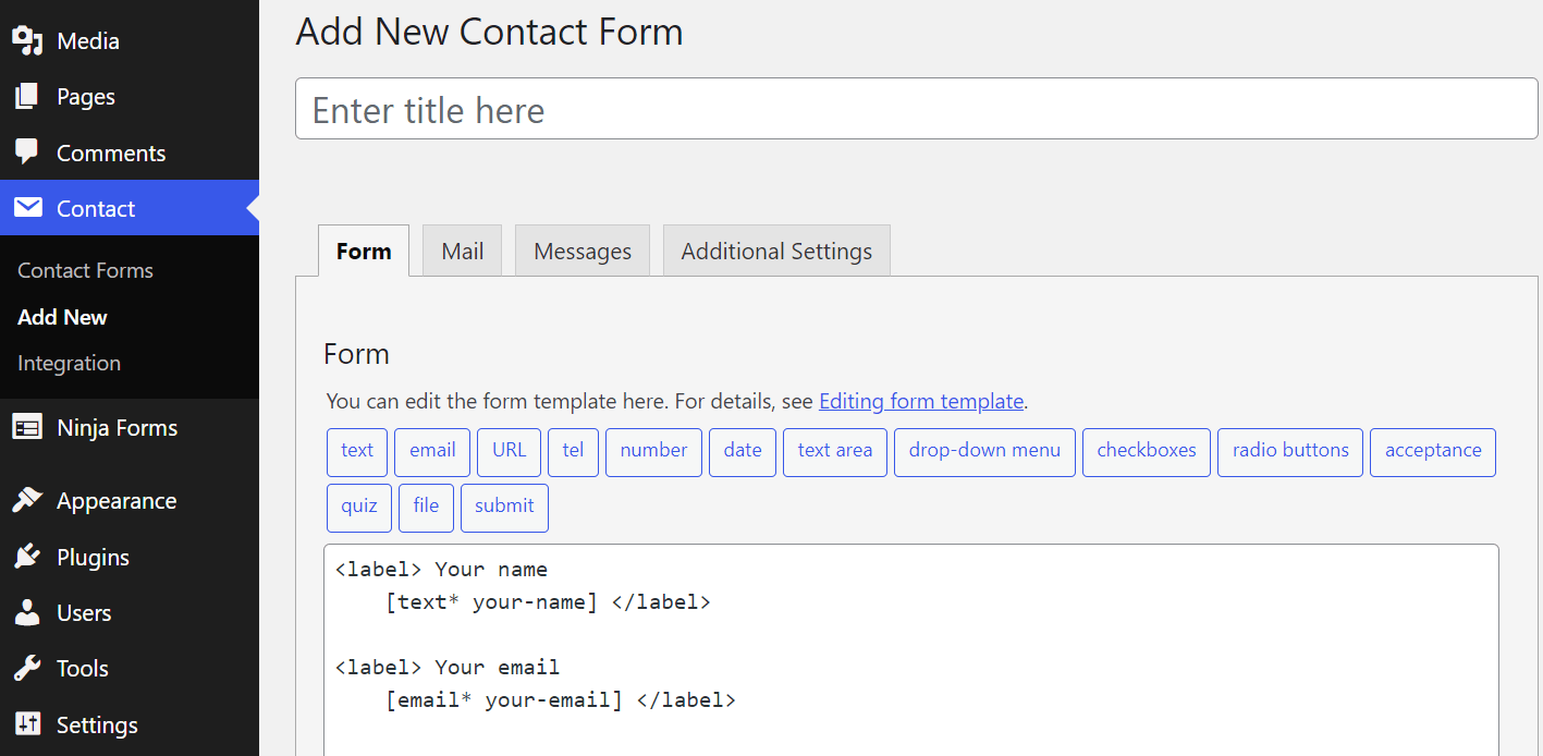 Contact form 7 features