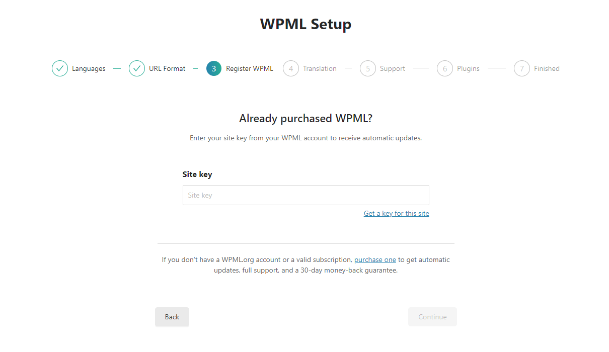注册 WPML