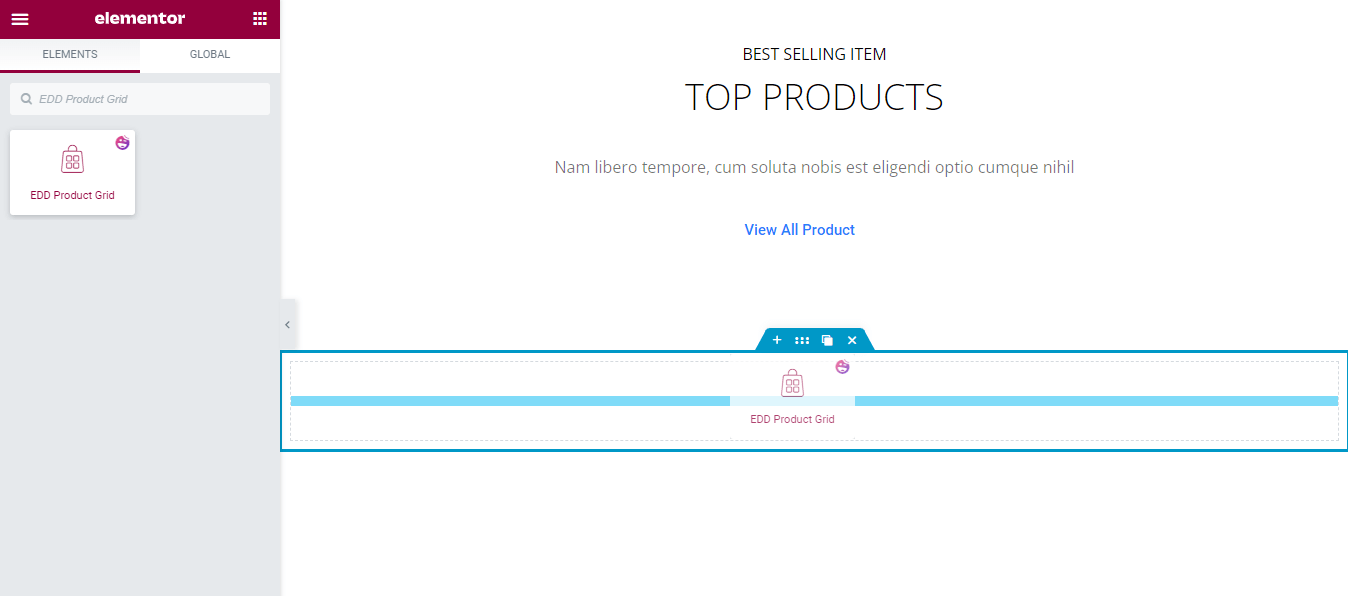 Add EDD Product Grid Widget