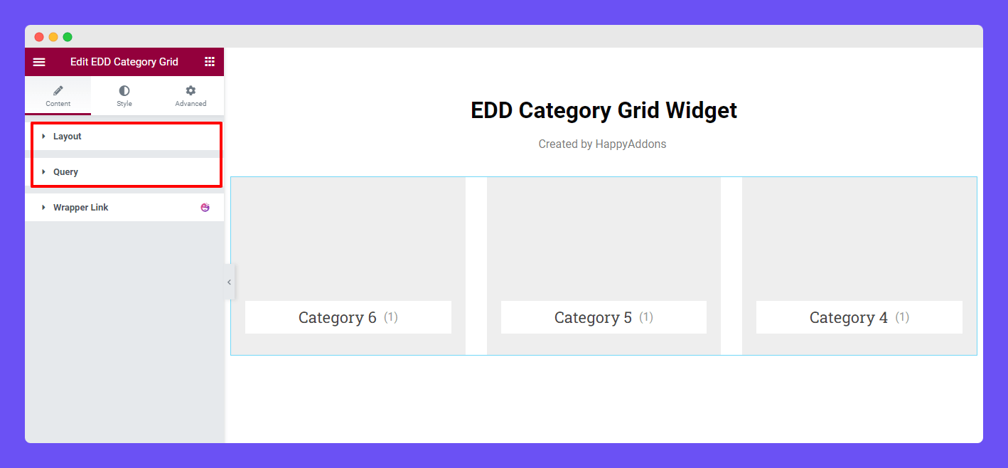 Content of EDD Category Grid Widget