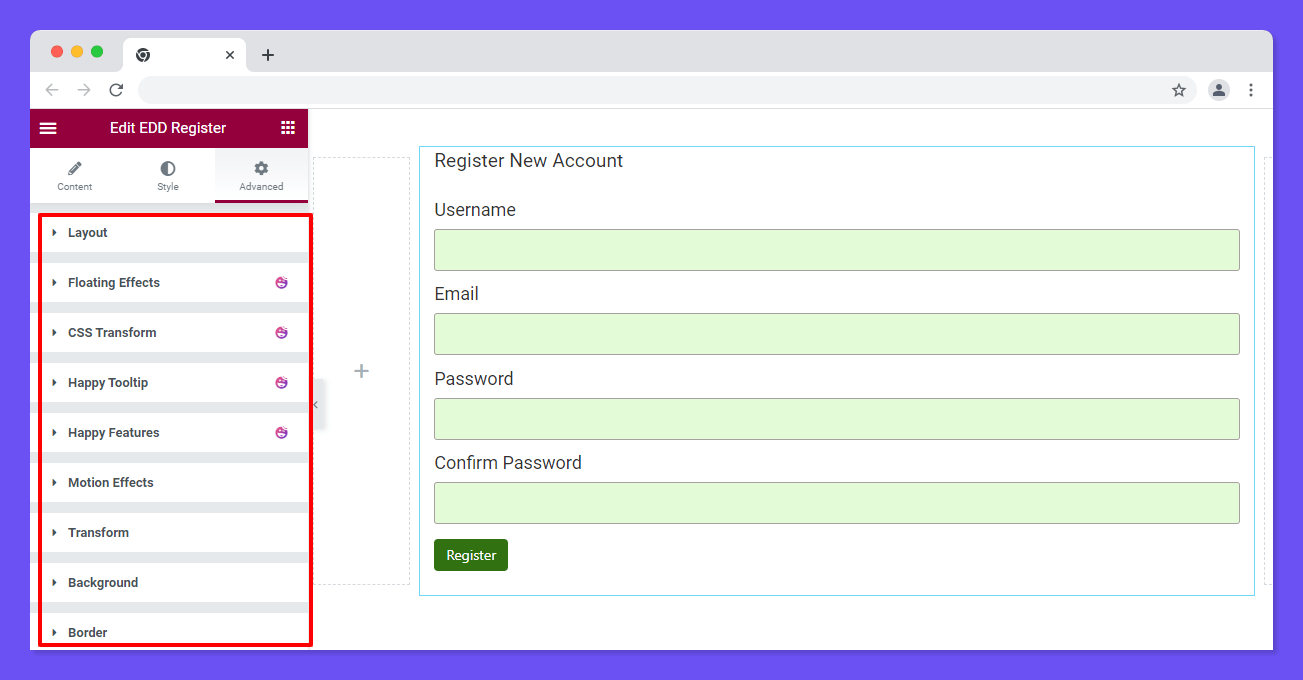 Elementor Advanced Settings