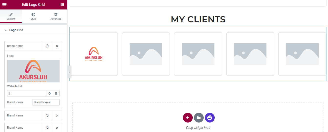 Manage Logo Grid Content