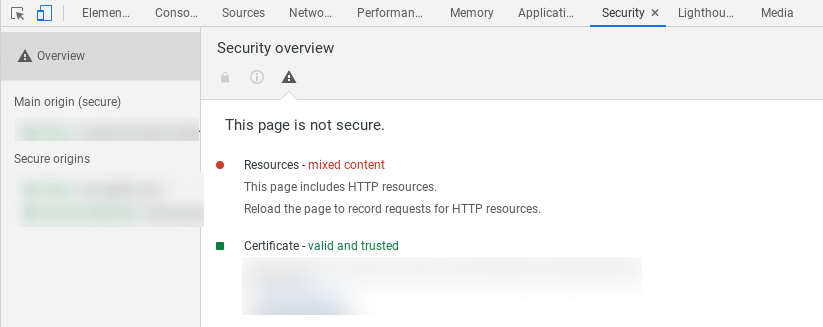 Go to Chrome DevTools Security Tab