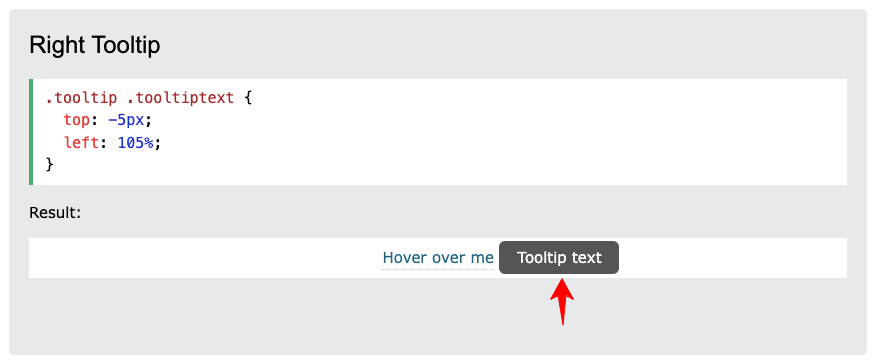 Change the position of your tooltip at the right side