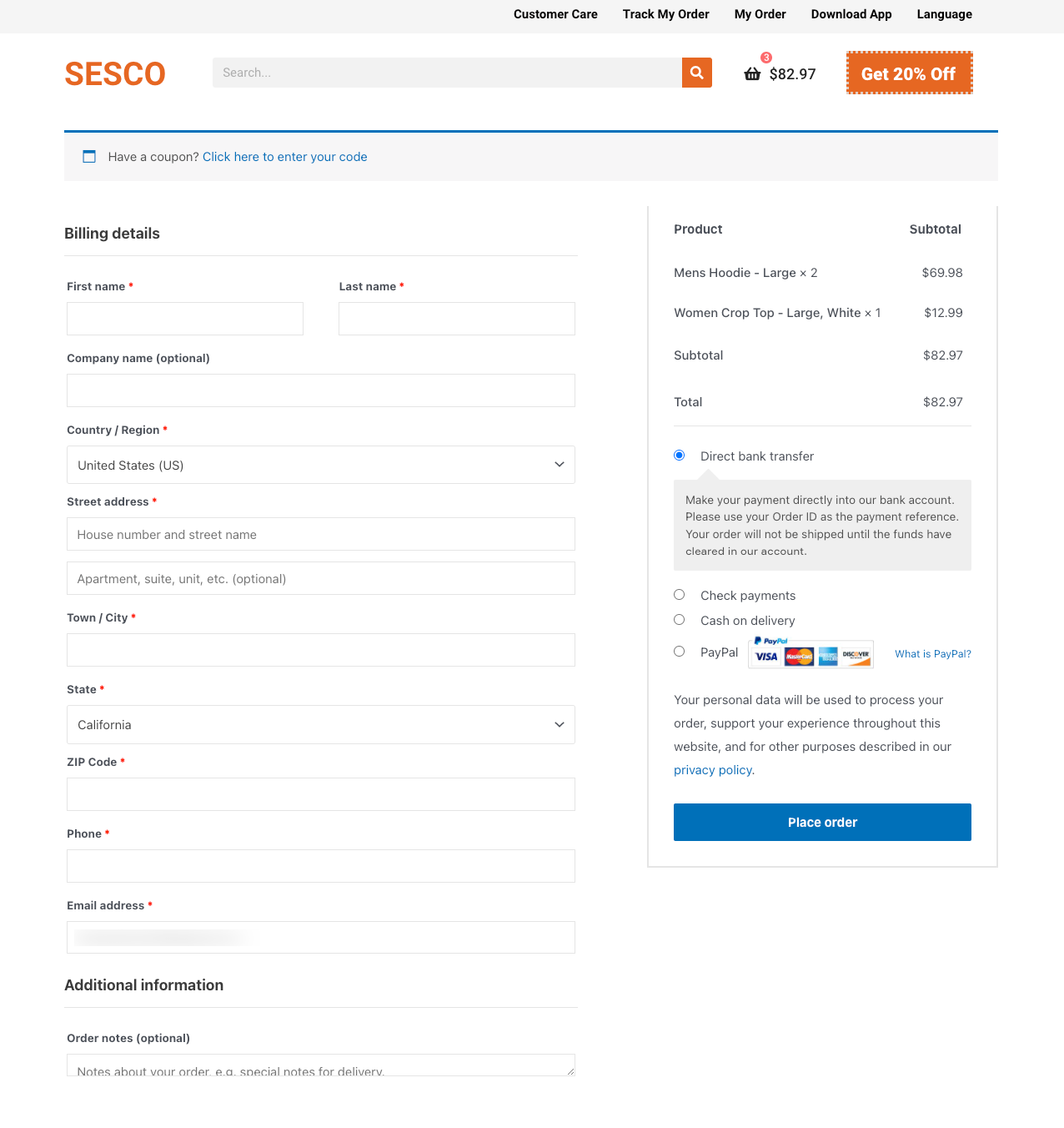 WooCommerce Checkout Page Example