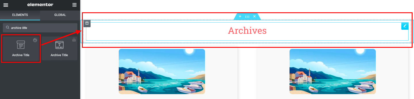 Archive Title Widget of HappyAddons