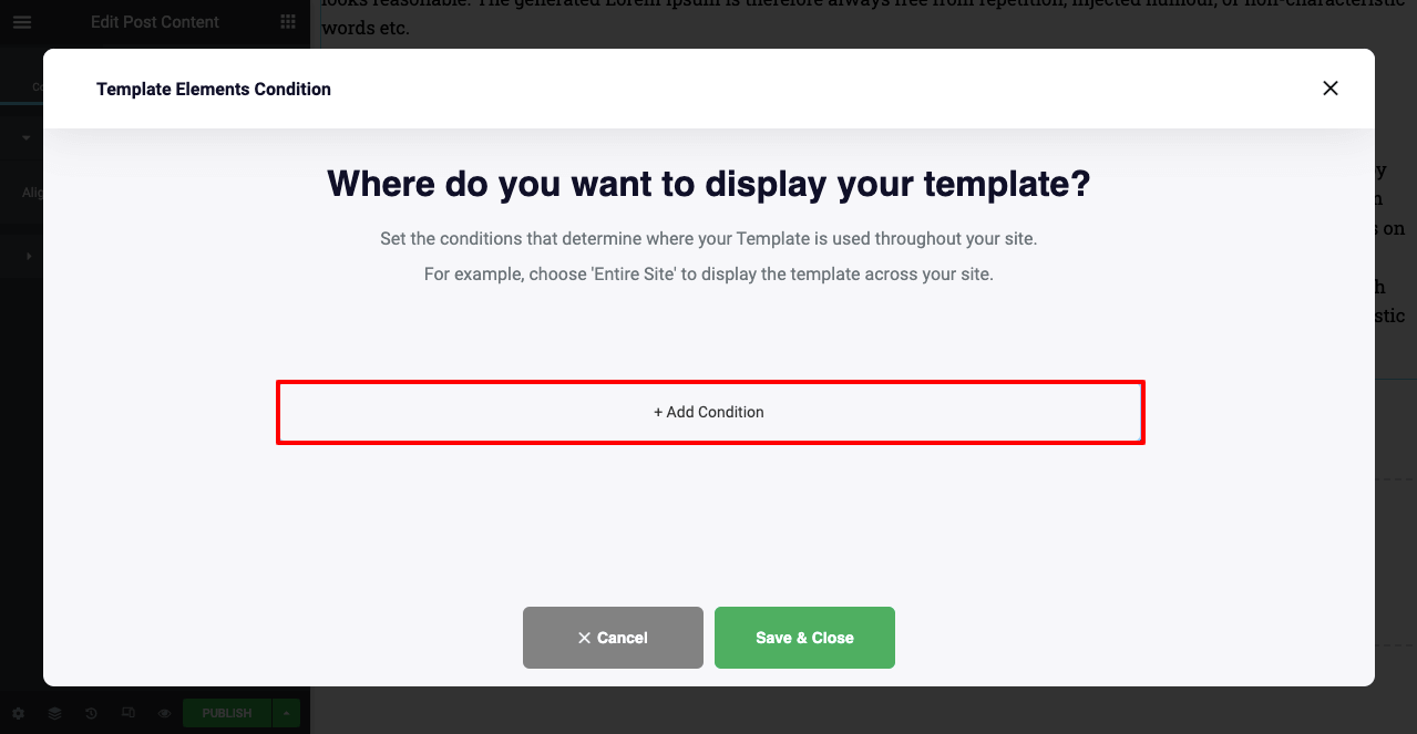 How to Set Template Conditions in HappyAddons Theme Builder