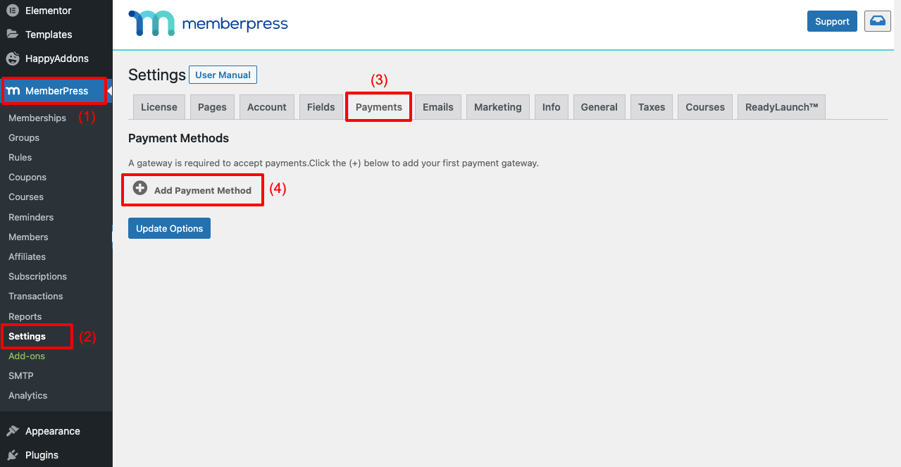 Configure Payment Method in MemberPress Plugin