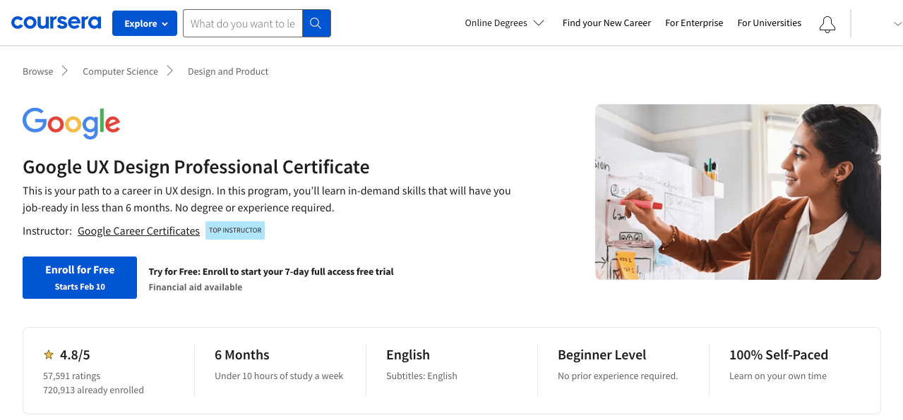 Google UX Design Professional Certificate of Coursera