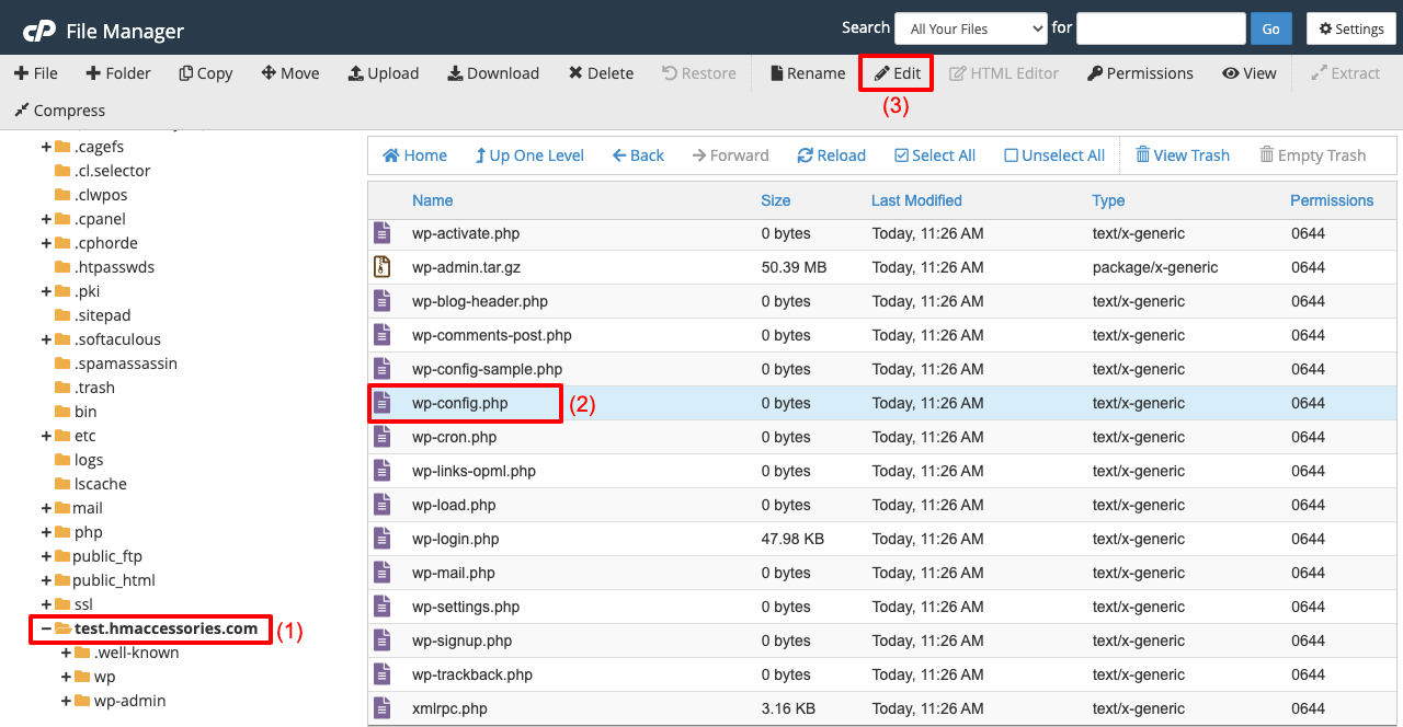 Open the wp-config.php file to increase PHP memory limit