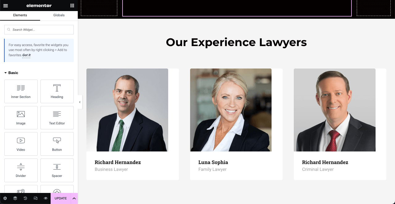 Add Attorneys to the Home Page