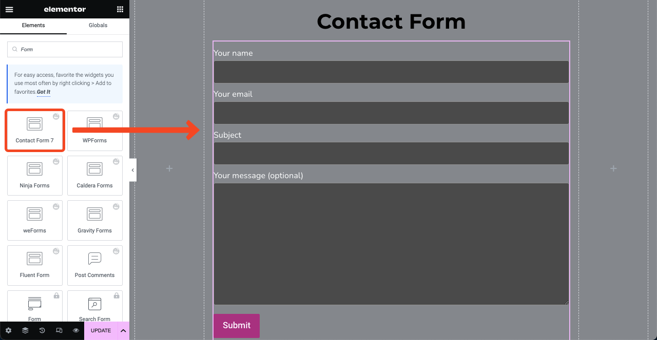 Add a Contact Form