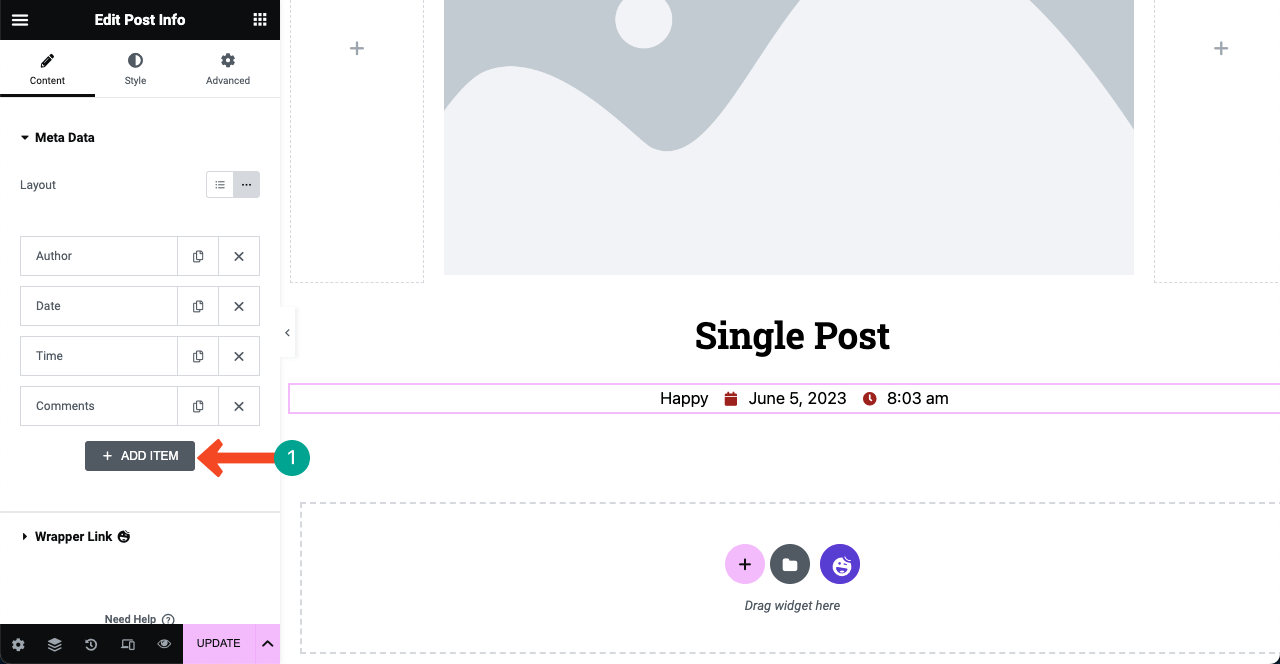 Add more elements in the Post Info widget