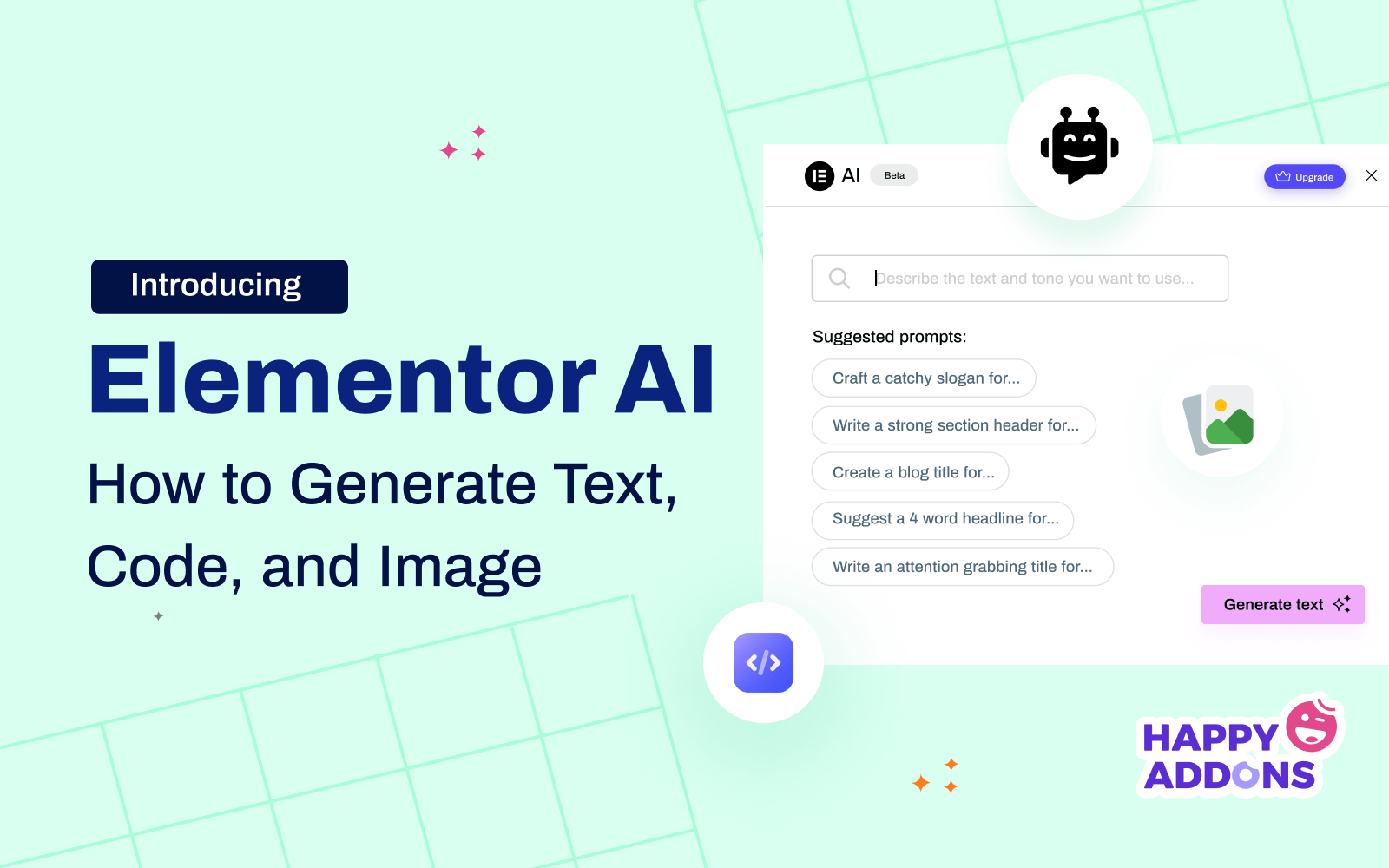 Elementor AI 如何生成文本、代码和图像