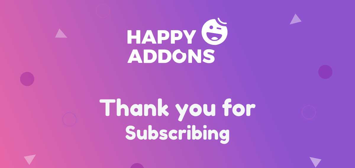 thank you for subscribing