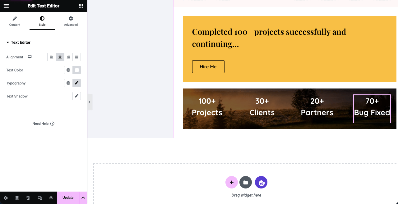 Add the number of clients and projects you have handled