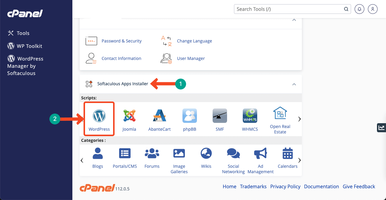 在 cPanel 上安装 WordPress