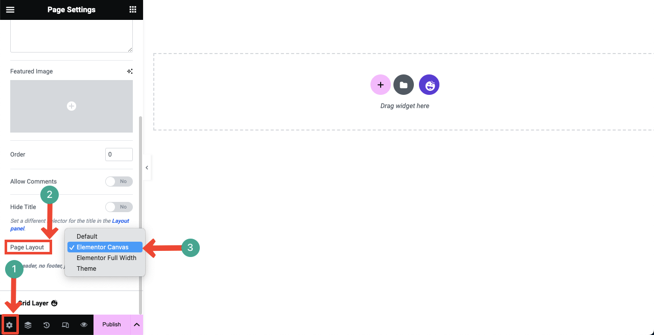 使用 Elementor Canvas 打开页面