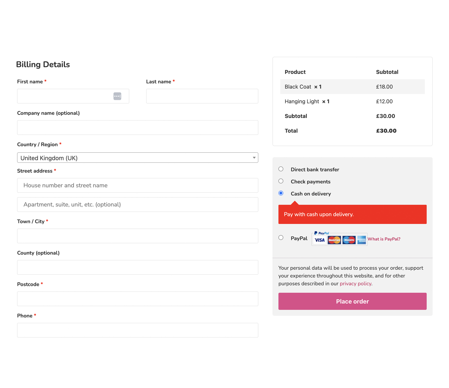 WooCommerce Checkout Widget » Elementor