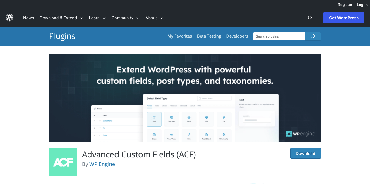 Advanced Custom Fields Plugin