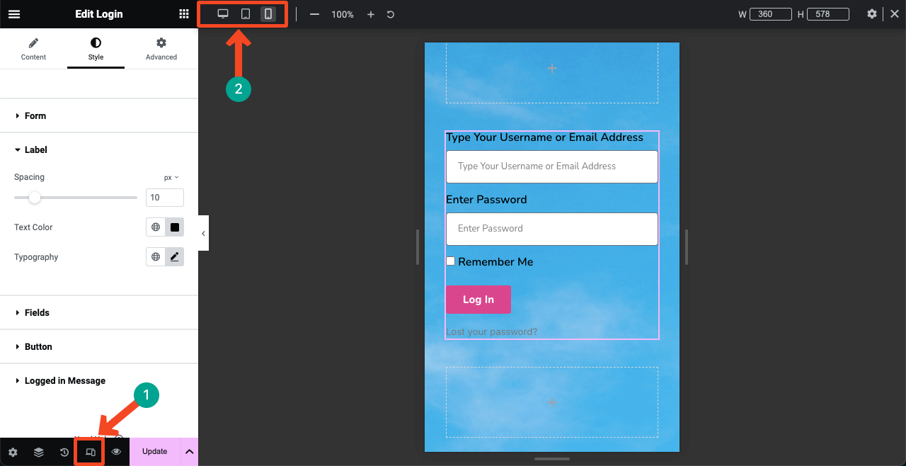 Make the Login page responsive