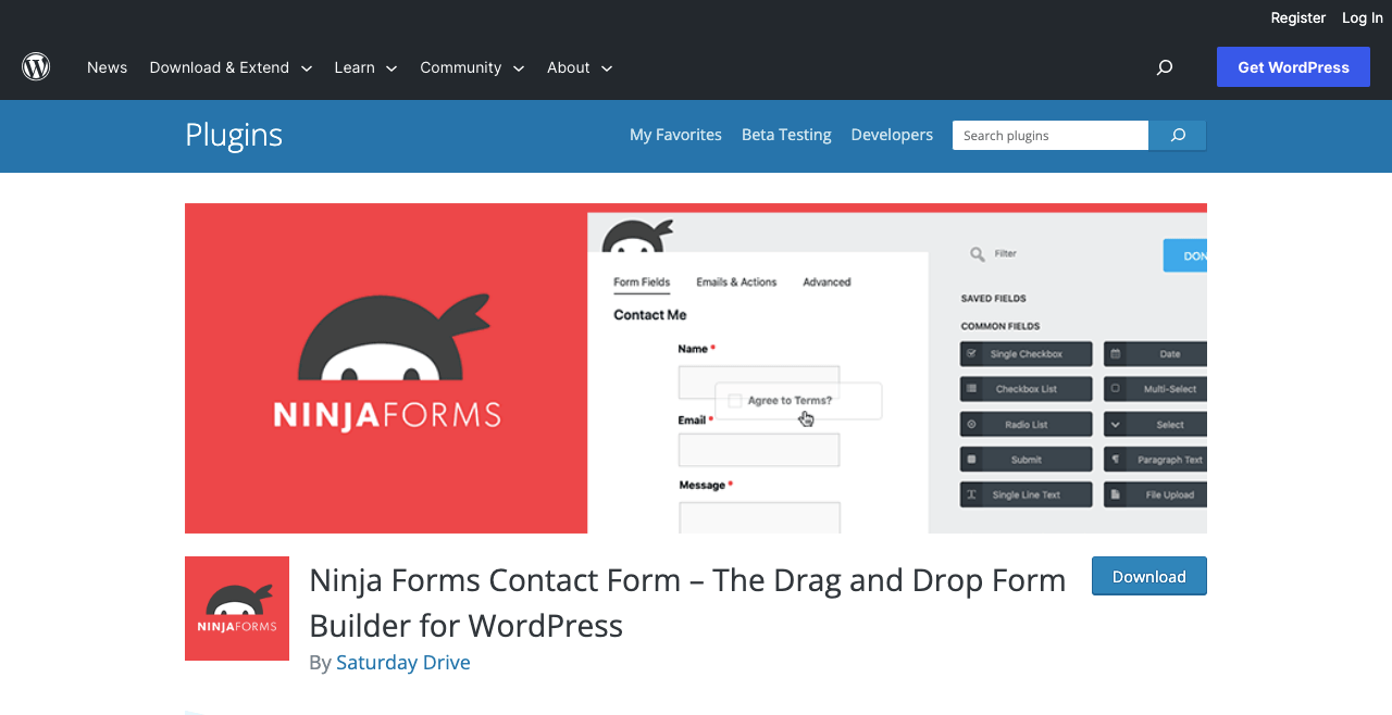 Ninja Forms Contact Form – The Drag and Drop Form Builder for WordPress –  WordPress plugin