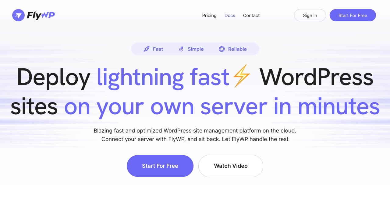 Launch Lightning-Fast Wp Sites With Your Server on Flywp!  