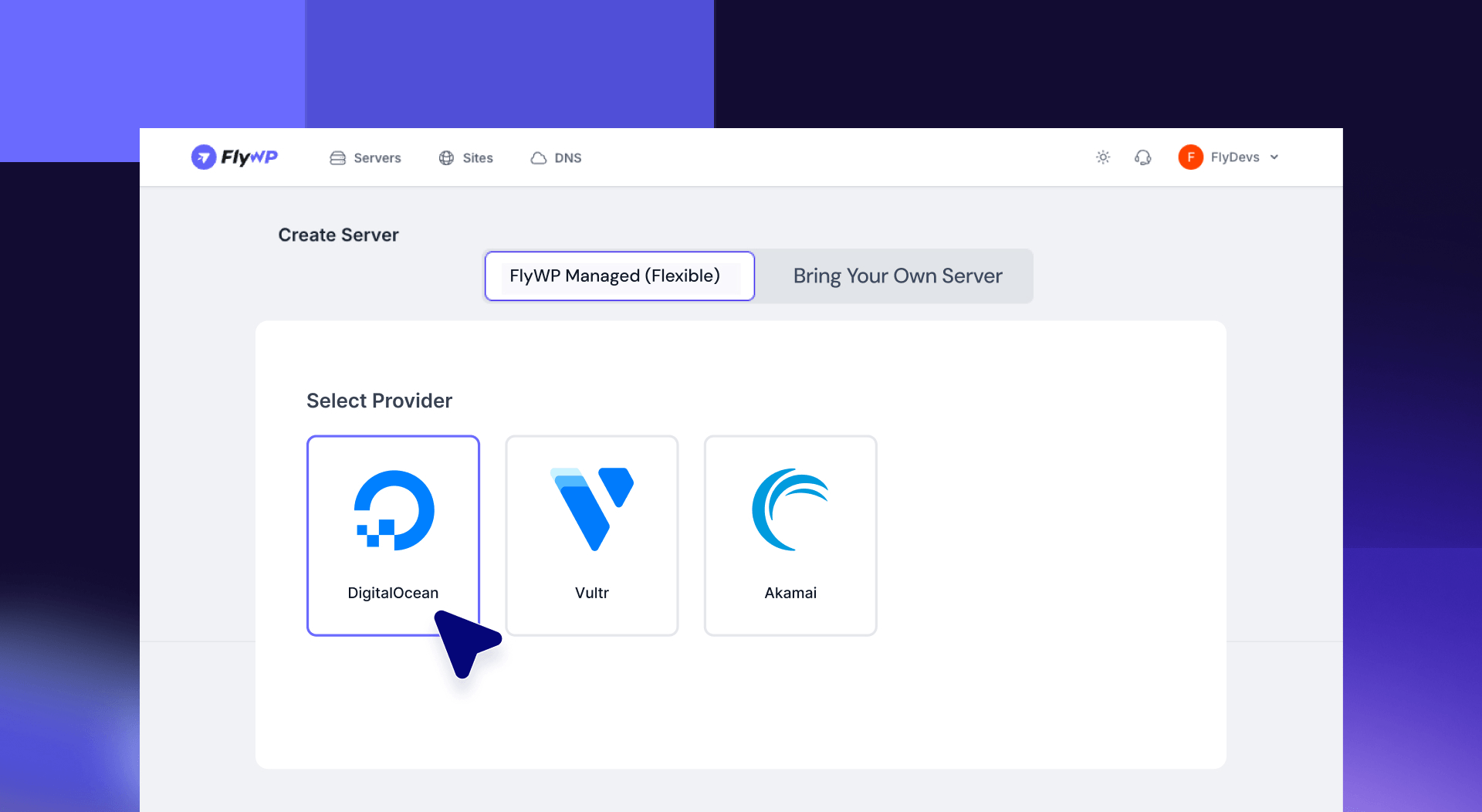 Manage server with FlyWP