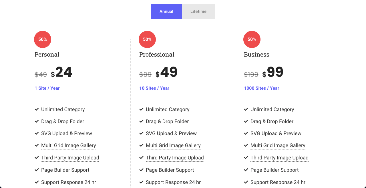 Pricing plans of HappyMedia