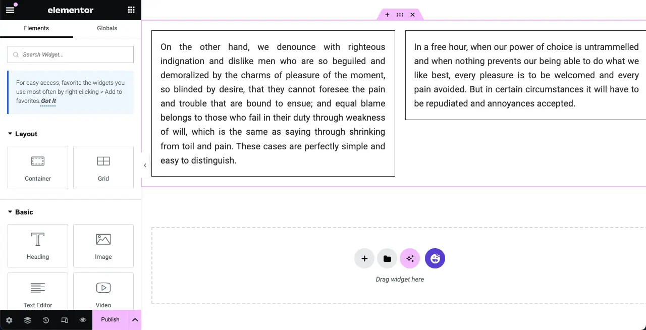 Equal height feature for Elementor flexbox container