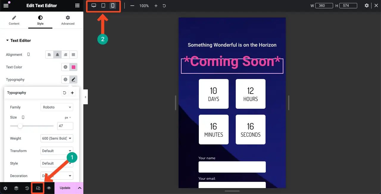 Make the Coming Soon Page Mobile Responsive
