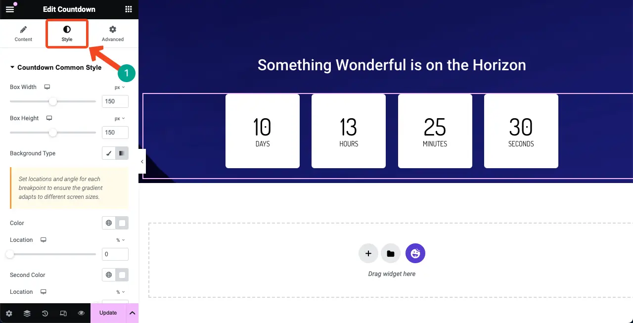 Stylize the Countdown widget