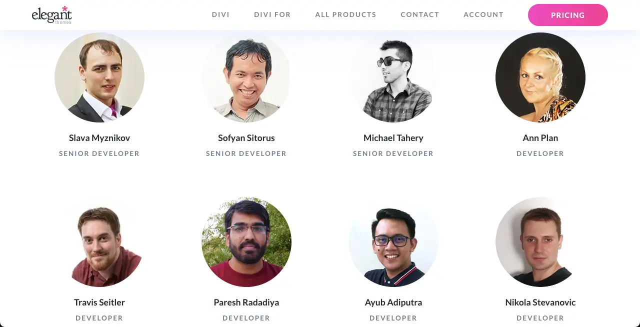 Elegant Themes team page