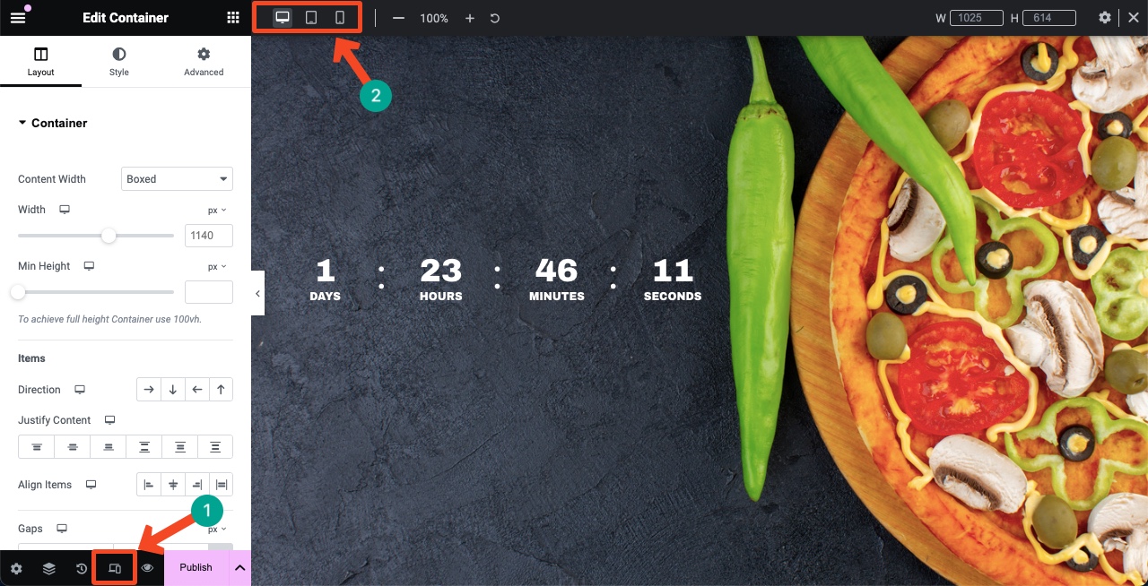 Make the Countdown Timer Widget Mobile Responsive