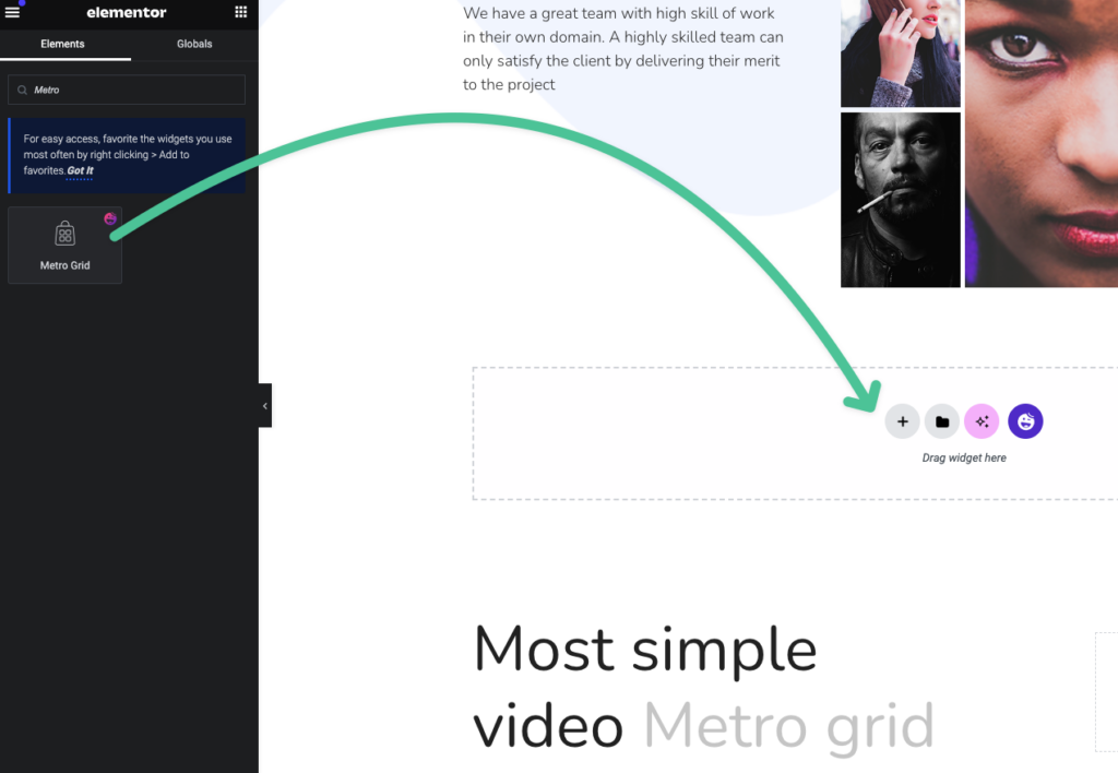 Metro Grid widget