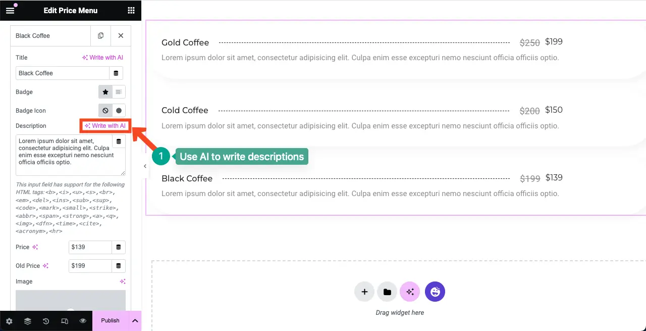 Write product description with AI