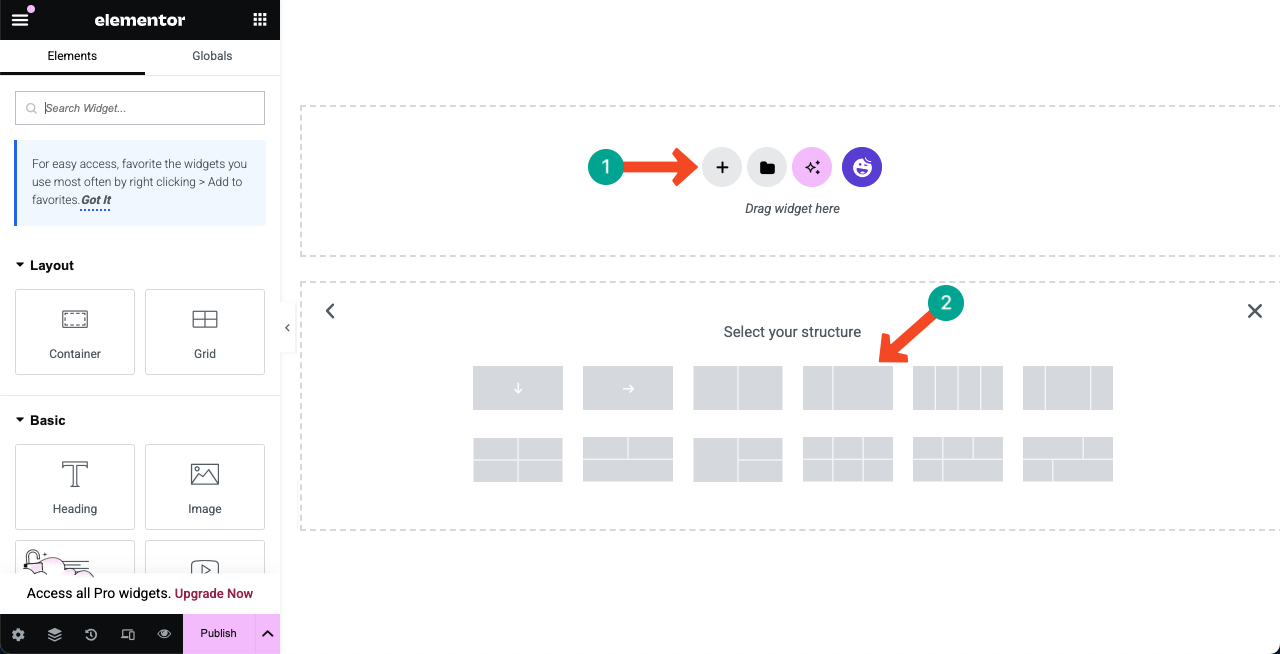 Create Columns for Placing Widgets