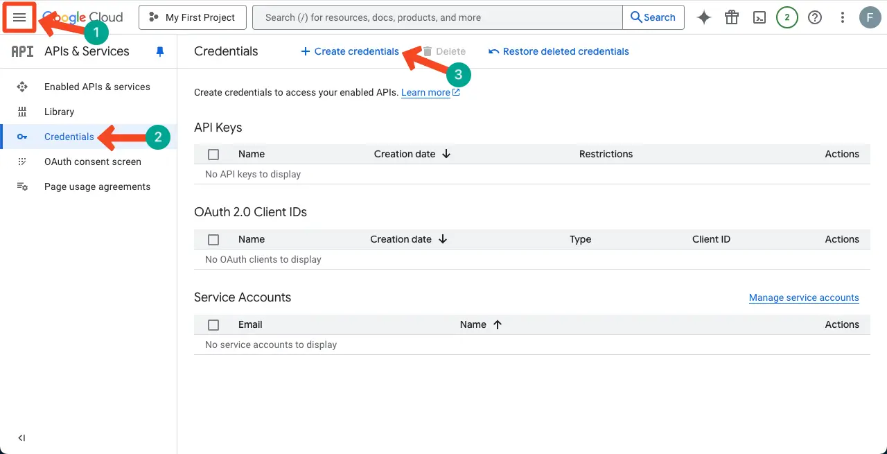How to Embed a Google Sheet in WordPress Table and Make it Sortable 6 Go to Google Cloud Credentials