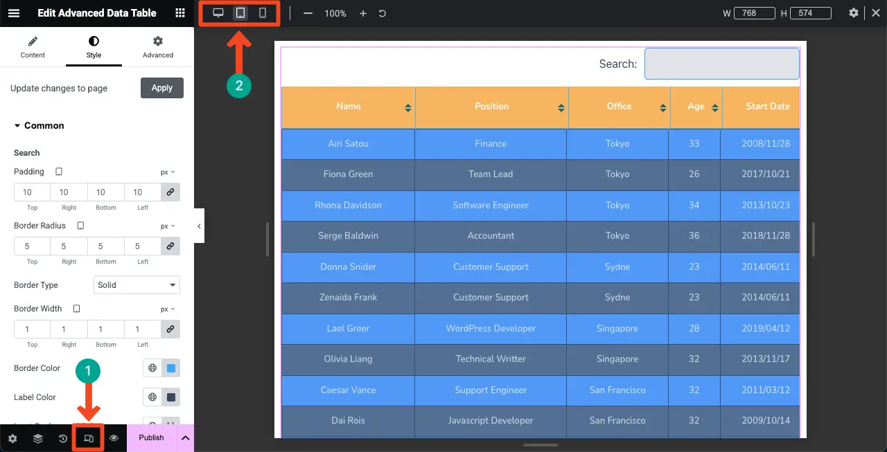 How to Embed a Google Sheet in WordPress Table and Make it Sortable 23 Make the Table Mobile Responsive