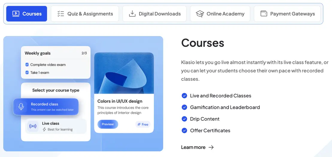 Introducing Klasio: The Beginner-Friendly LMS for Course Creators 5 Create courses with Klasio
