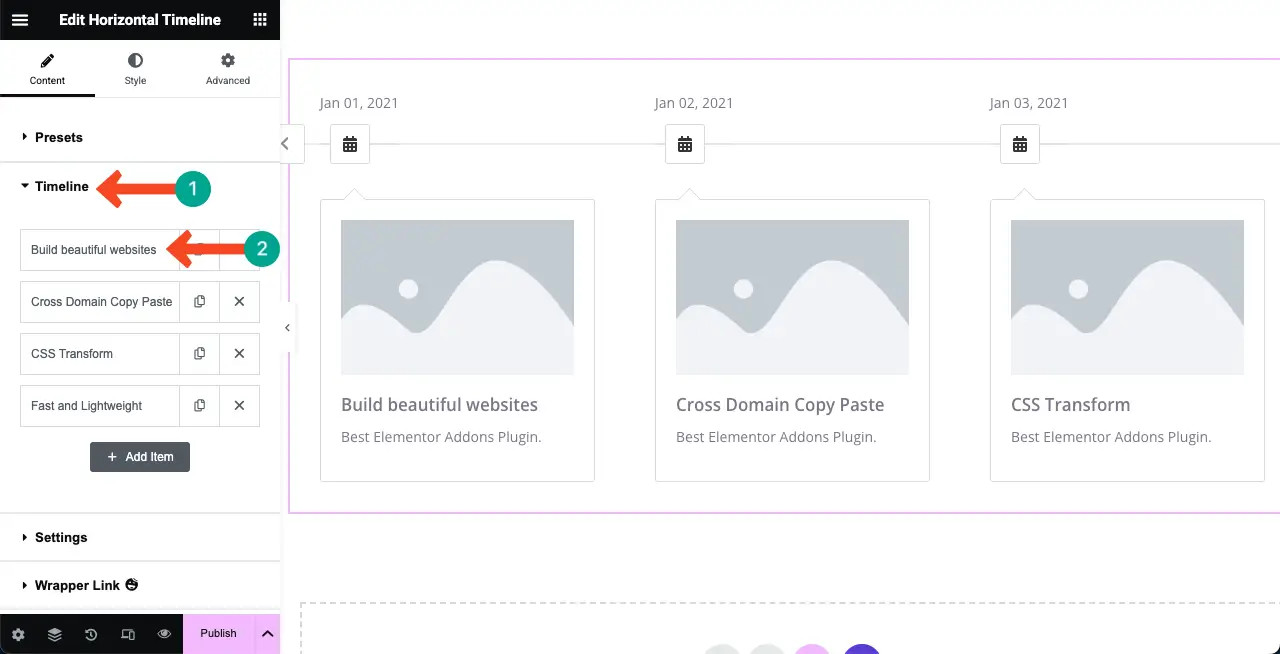 How to Create a Timeline in WordPress with Elementor 6 Expand to the Timeline section