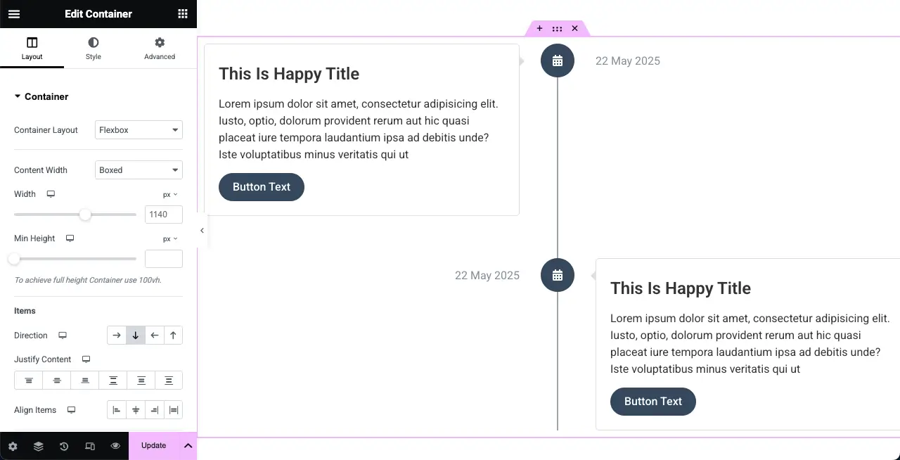 How to Create a Timeline in WordPress with Elementor 18 Timeline widget is added to the Elementor canvas